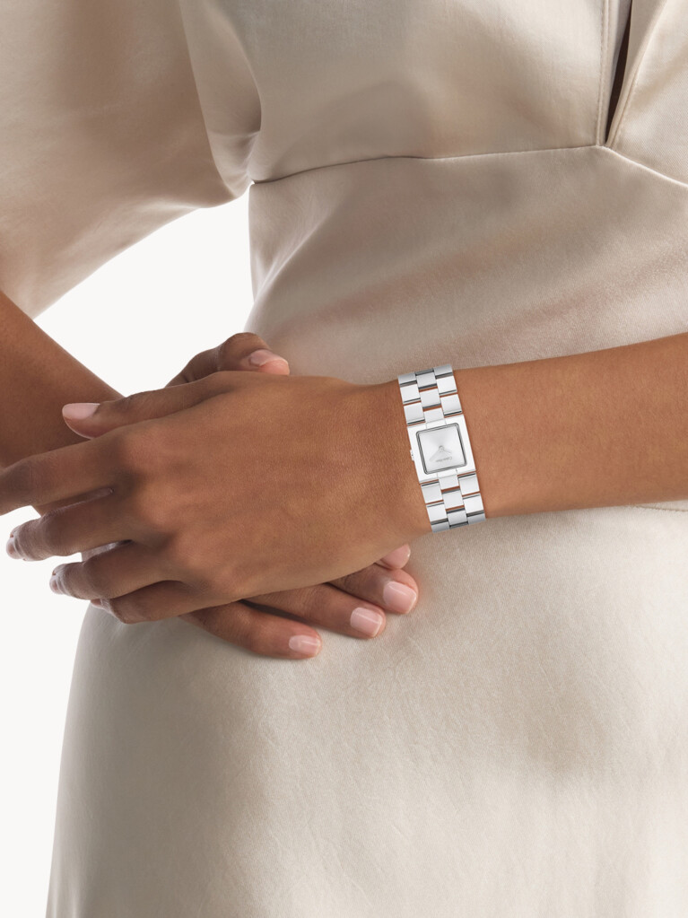 Silver Stainless Steel Square Bracelet Watch  Women
