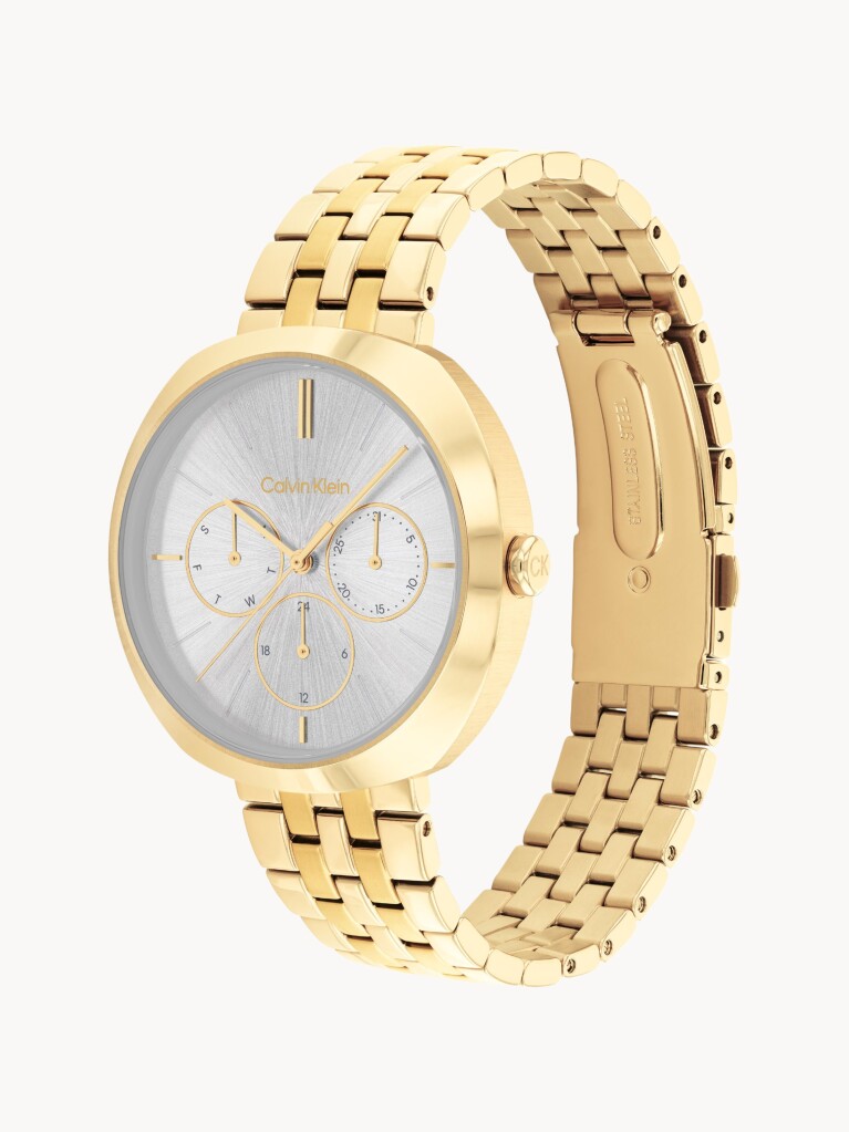 Silver Stainless Steel Gold Watch  Women