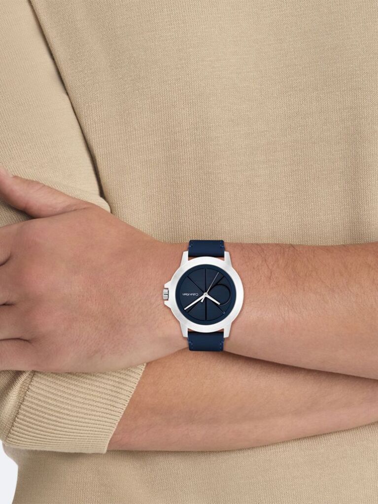 Blue Leather Watch  Men