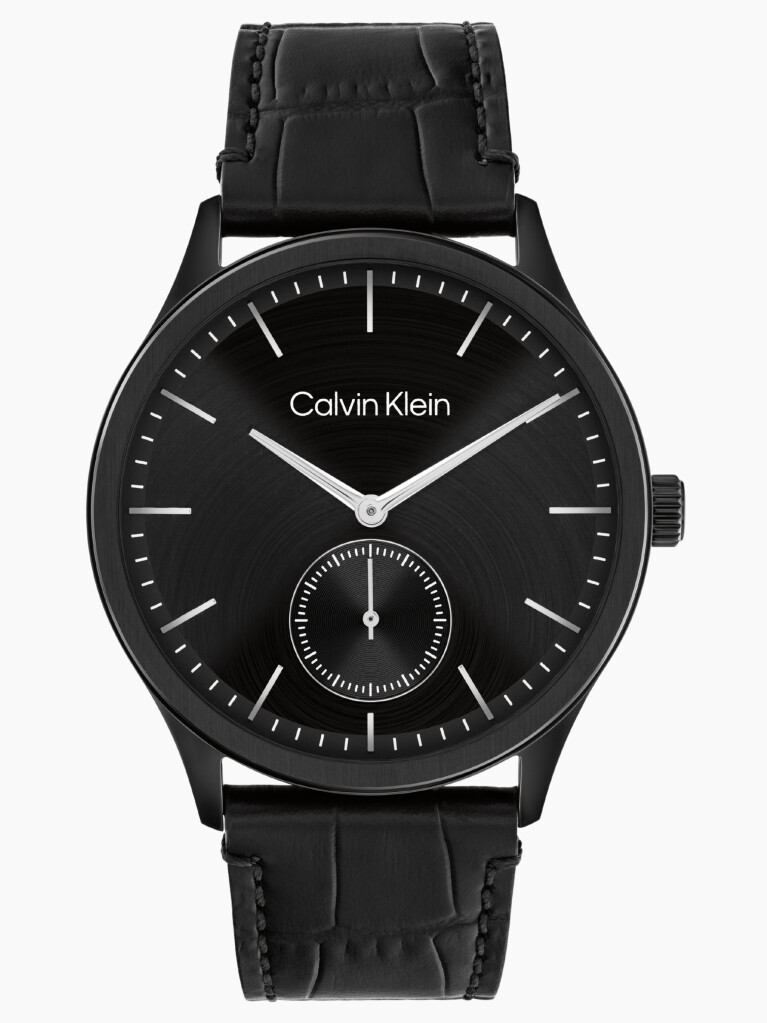 Black Leather Watch  Men