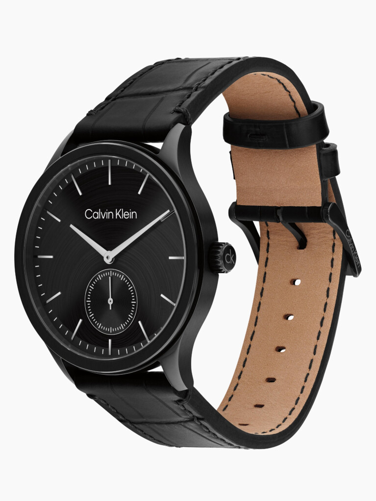 Black Leather Watch  Men