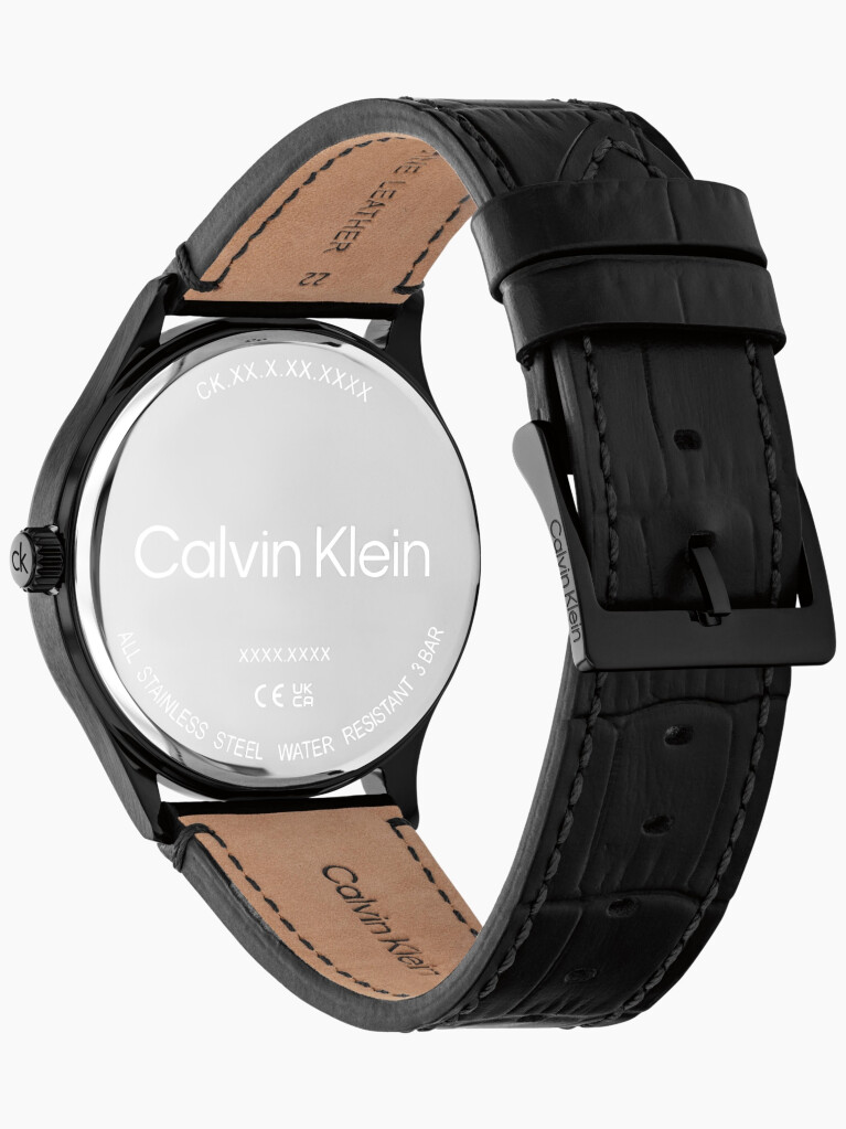 Black Leather Watch  Men