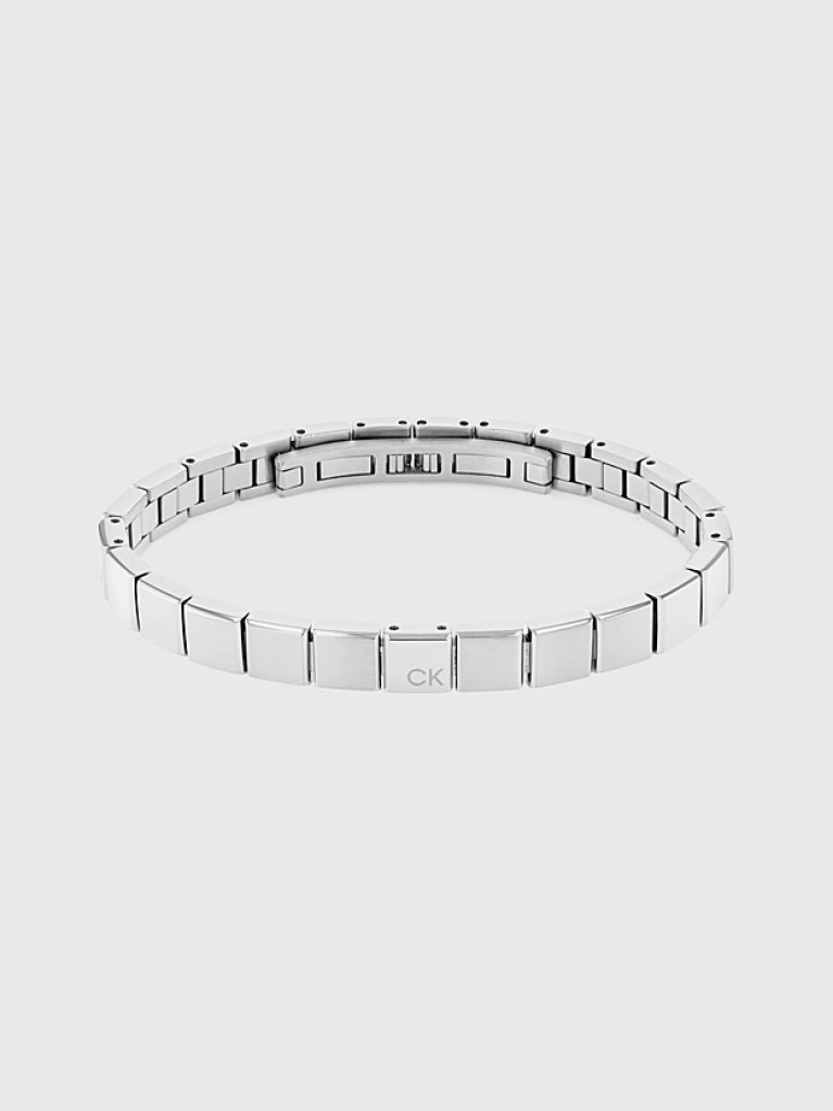 Silver Minimalistic Squares Link Bracelet  Men