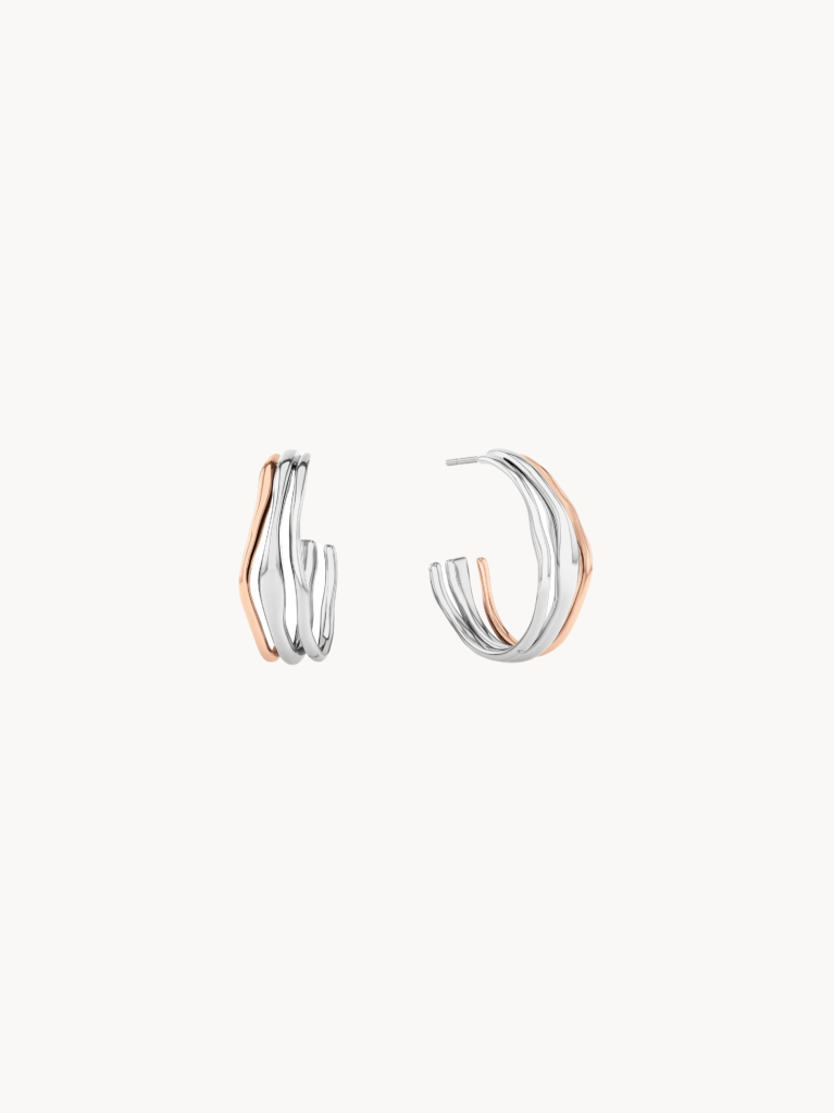 Multi Sculptural Stainless Steel Hoop Earrings  Women