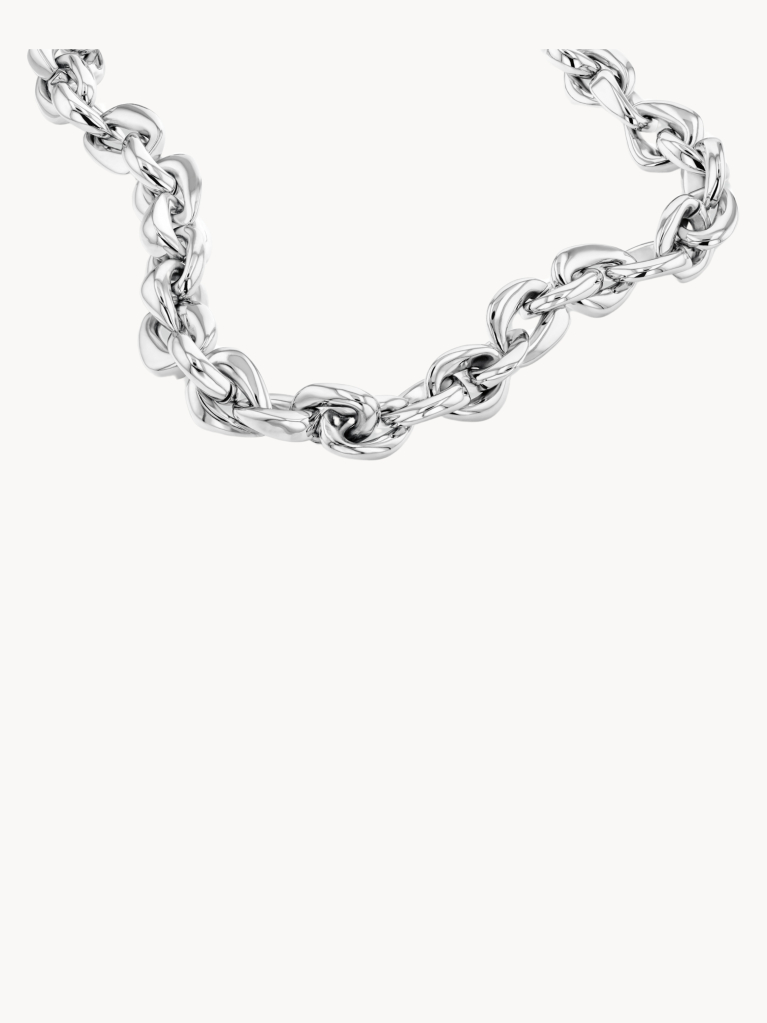 Silver Stainless Steel Bold Chain Necklace  Women