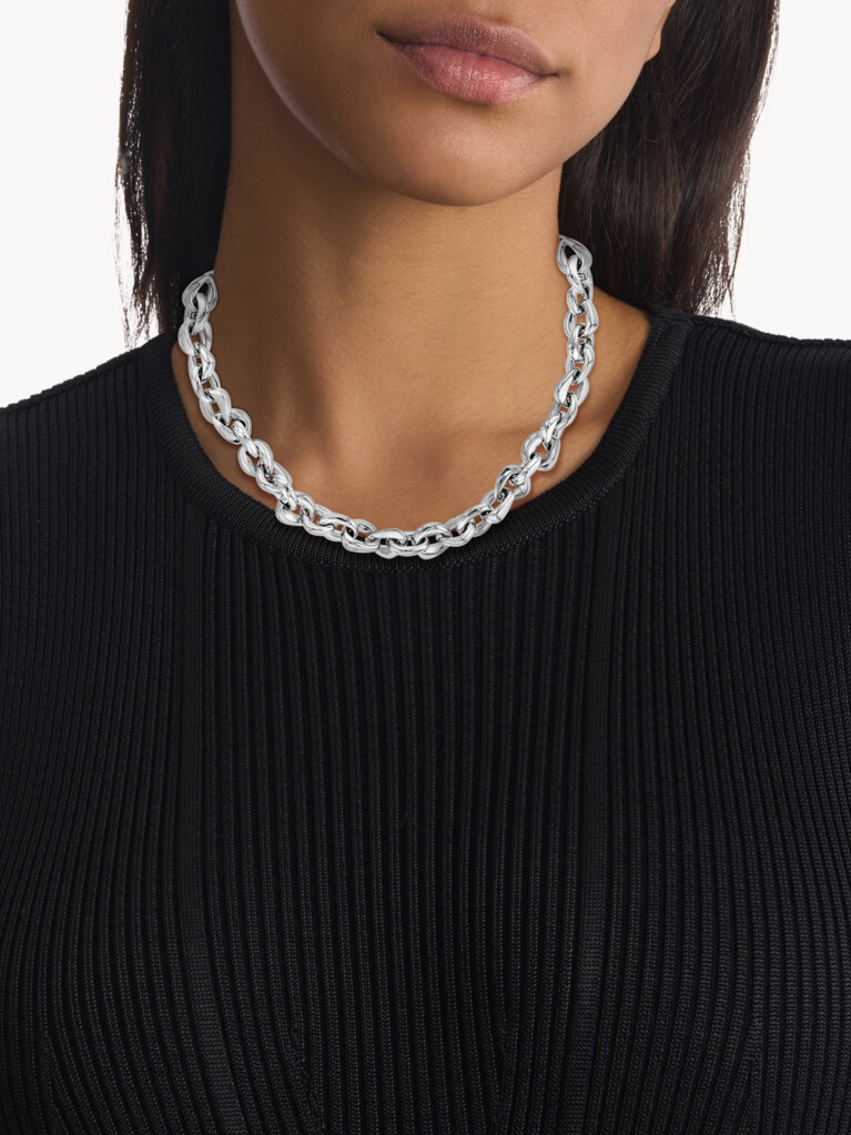 Silver Stainless Steel Bold Chain Necklace  Women