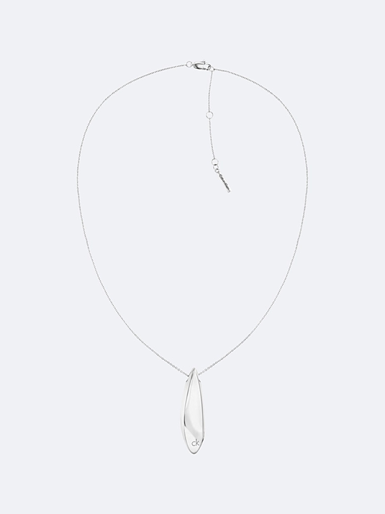 Silver Sculpted Pendant Necklace  Women