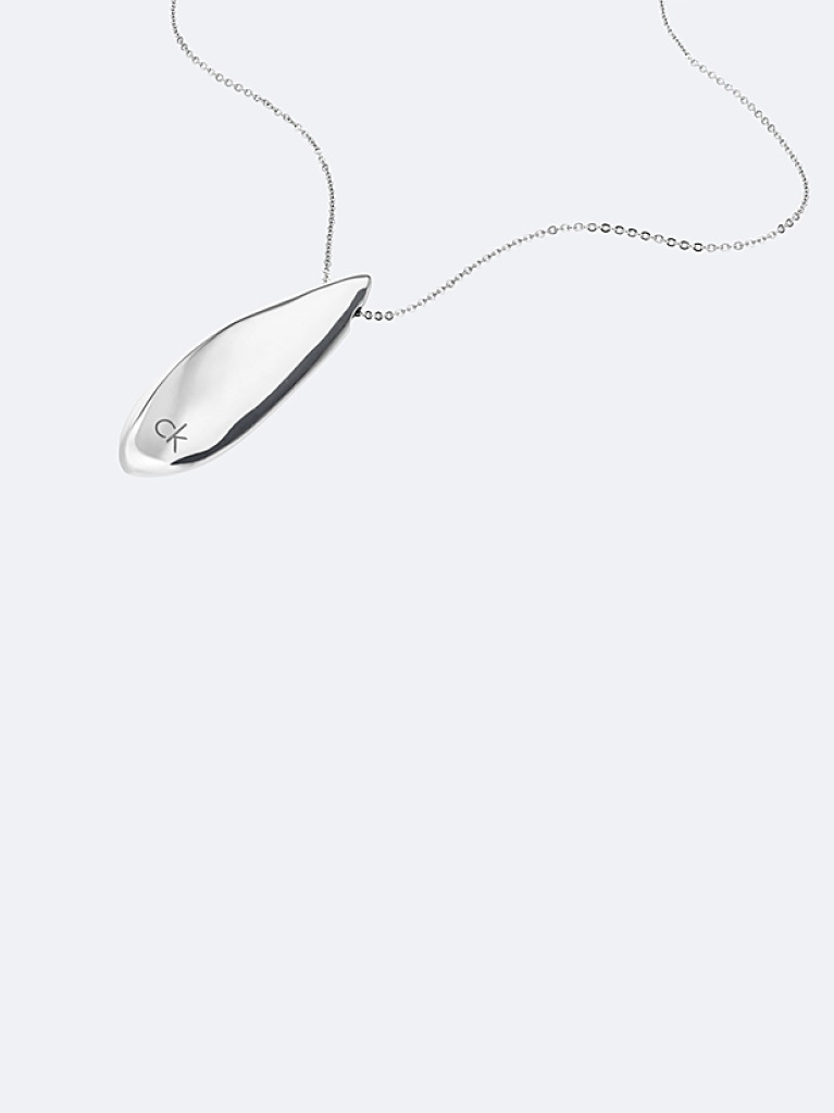 Silver Sculpted Pendant Necklace  Women