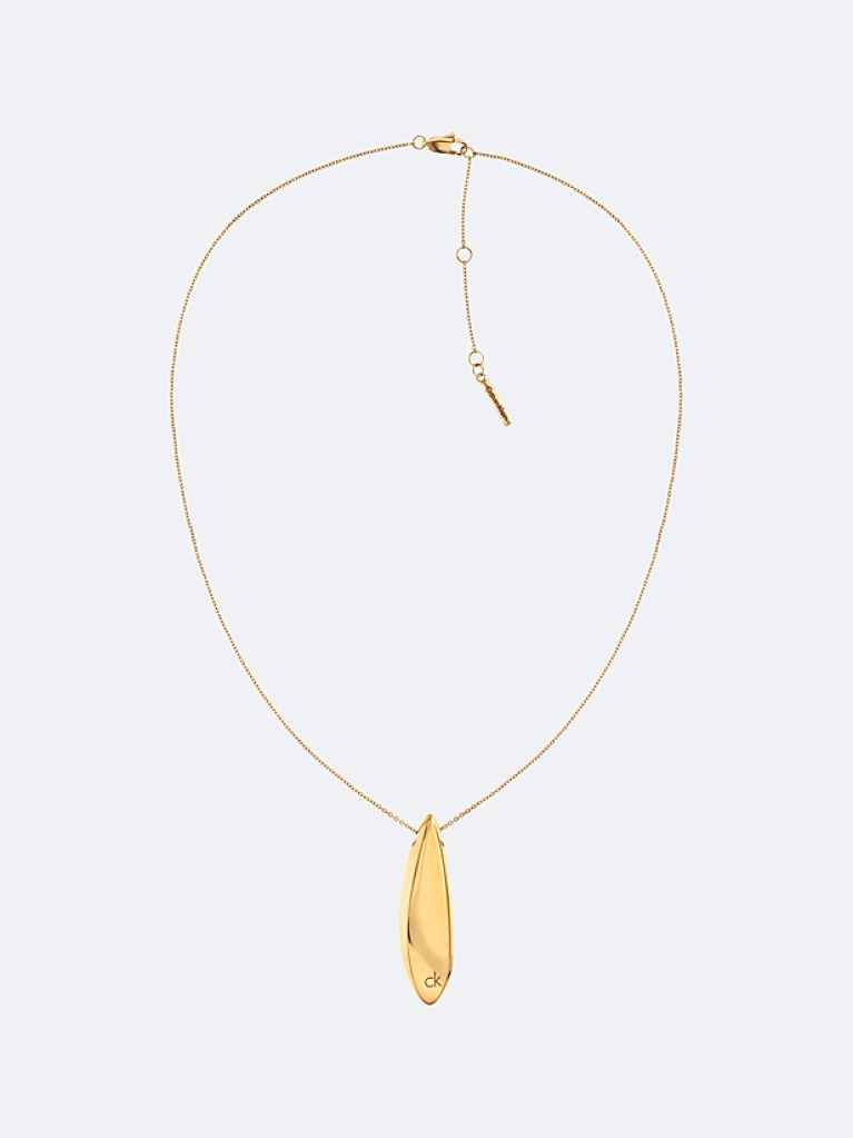 Gold Sculpted Pendant Necklace  Women