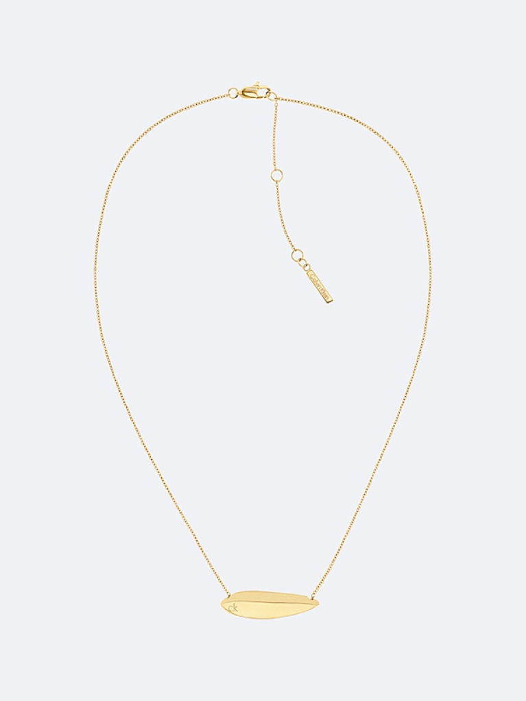 Gold Sculpted Pendant Necklace  Women