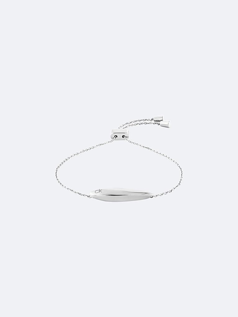 Silver Adjustable Sculpted Bar Bracelet  Women