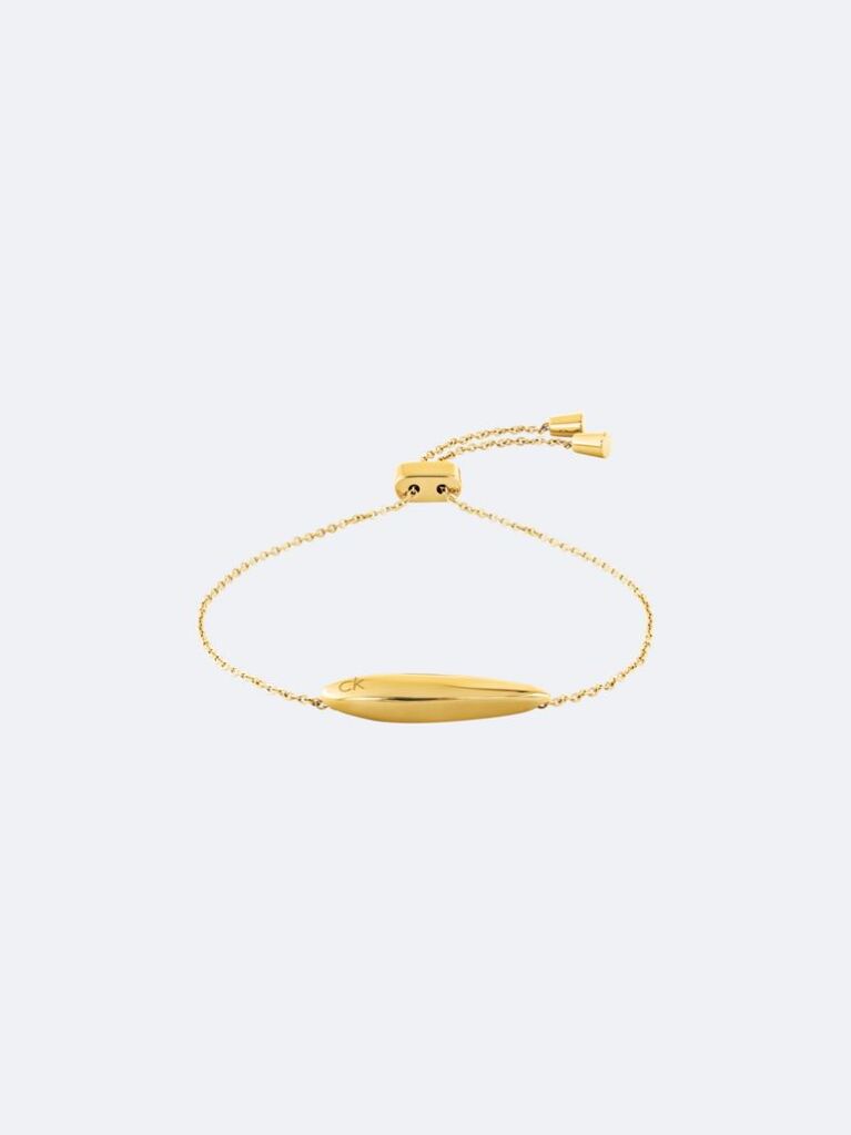 Gold Adjustable Sculpted Bar Bracelet  Women