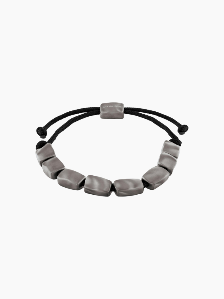 Grey CΚ Metallic Waves Bracelet  Men