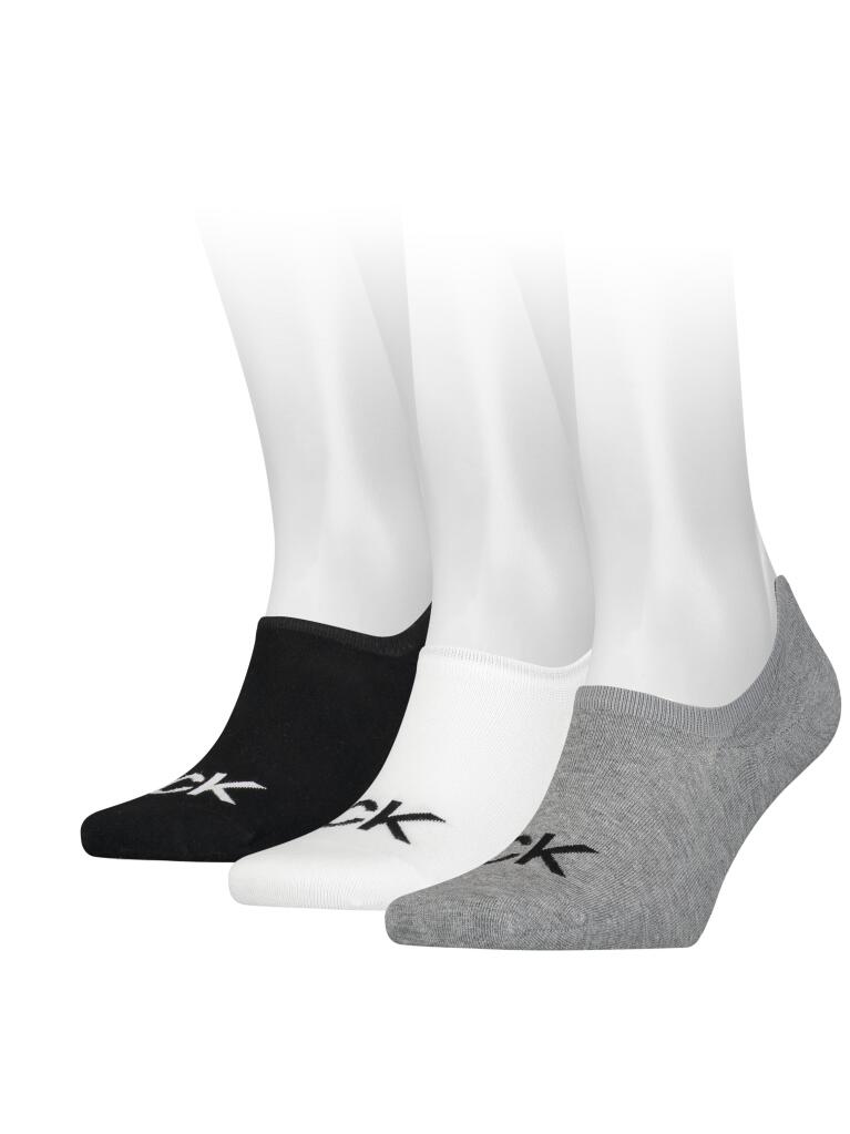 Grey 3 Pack Invisible Socks  Men