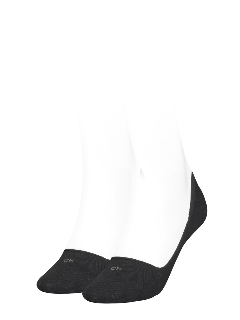 Black Calvin Klein Low-Cut Logo Women's Footie 2 pack  Women