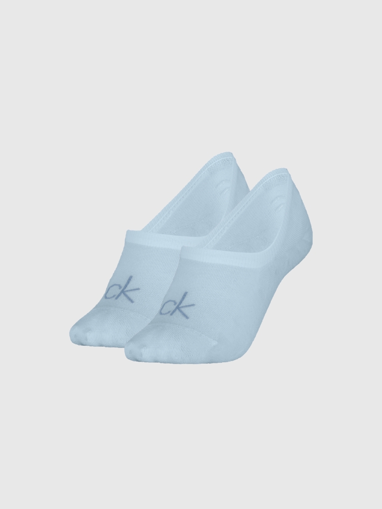 Blue 2 Pack Invisible Socks   Women