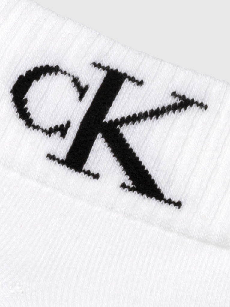 White 2 Pack Monogram Quarter Socks  Women