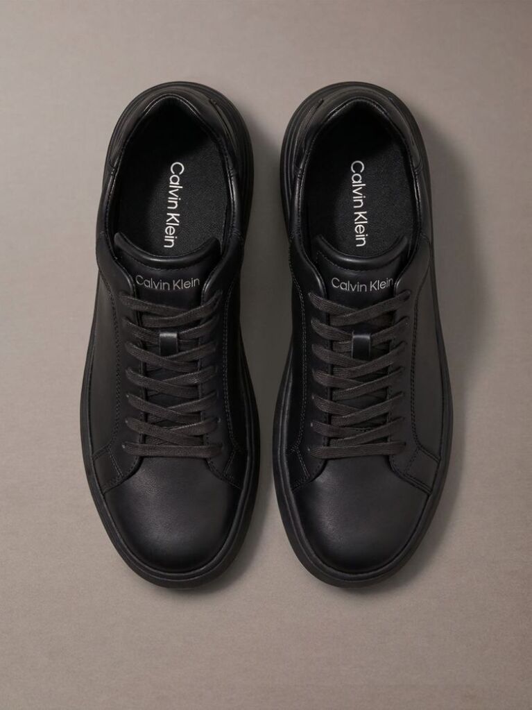 Μαύρο Δερμάτινα Sneakers  Άνδρας