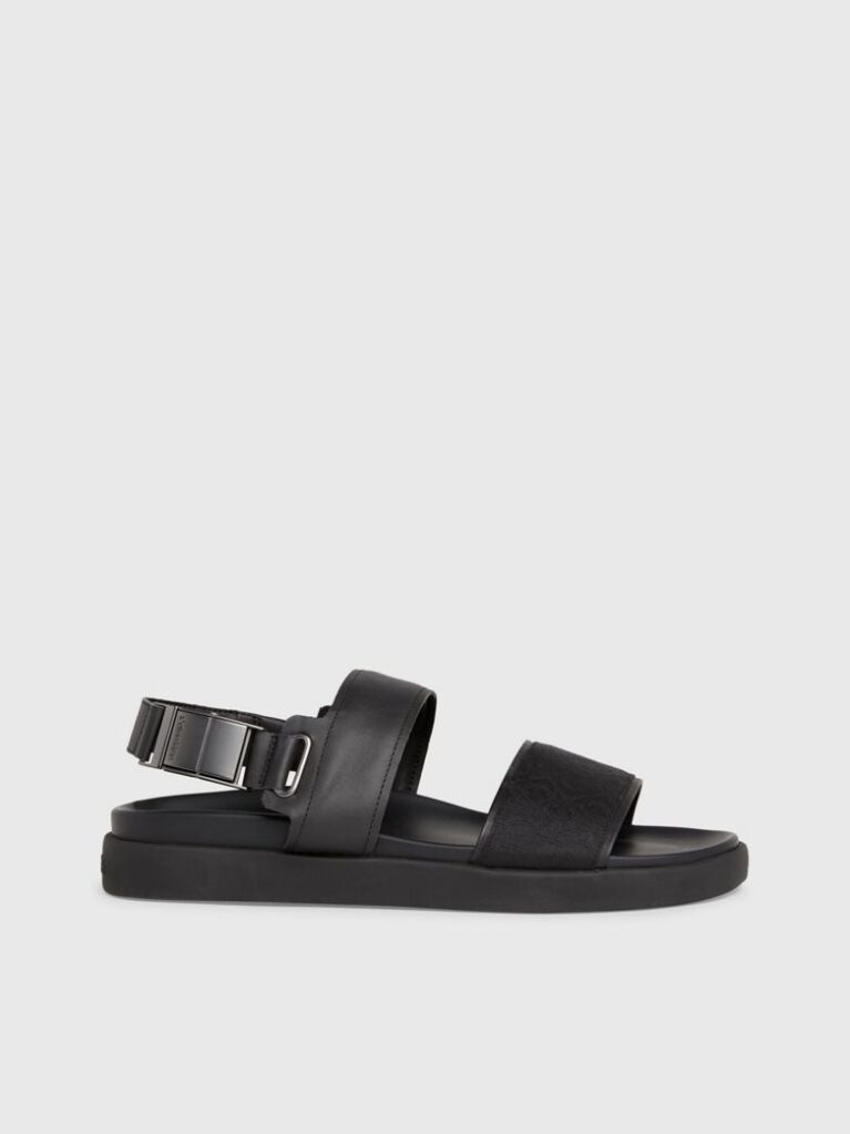 Black Logo Jacquard Sandals  Men