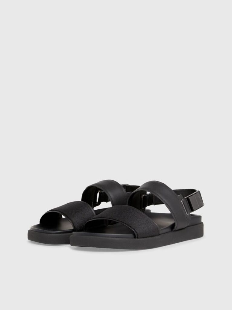 Black Logo Jacquard Sandals  Men