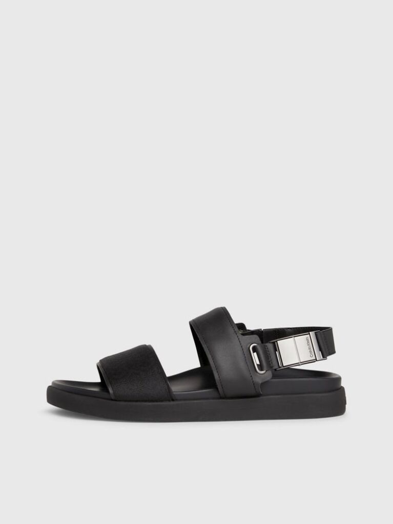Black Logo Jacquard Sandals  Men