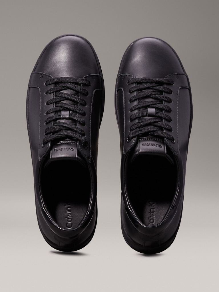 Μαύρο Δερμάτινα Sneakers  Άνδρας