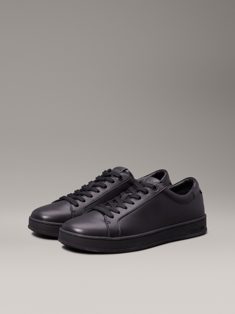 Μαύρο Δερμάτινα Sneakers  Άνδρας