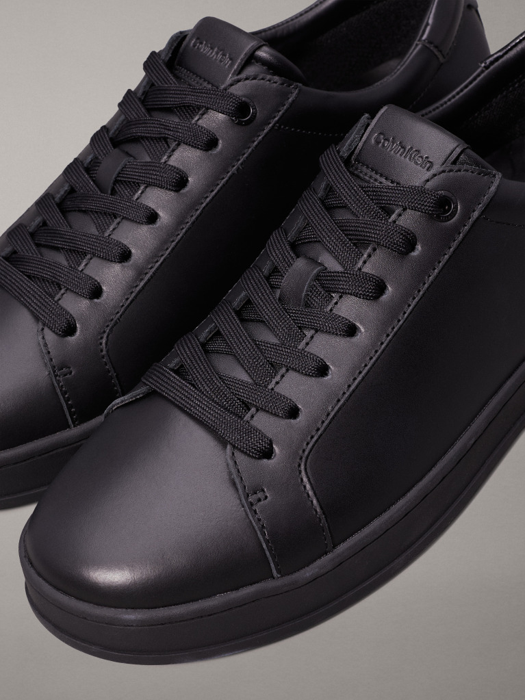 Μαύρο Δερμάτινα Sneakers  Άνδρας