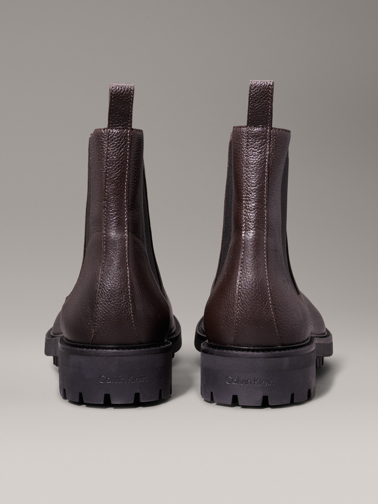 Brown Leather Chelsea Boots  Men
