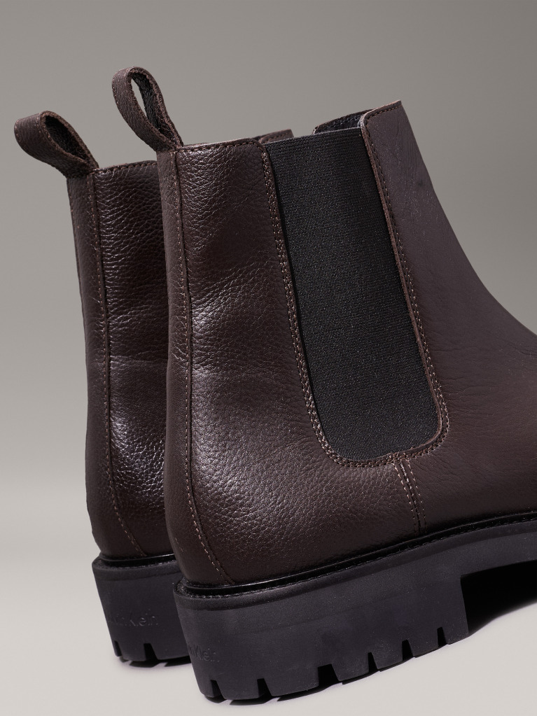 Brown Leather Chelsea Boots  Men