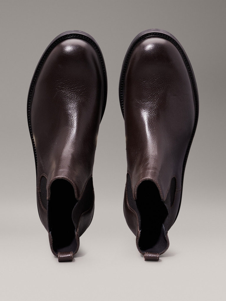 Brown Leather Chelsea Boots  Men