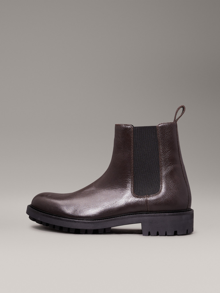 Brown Leather Chelsea Boots  Men