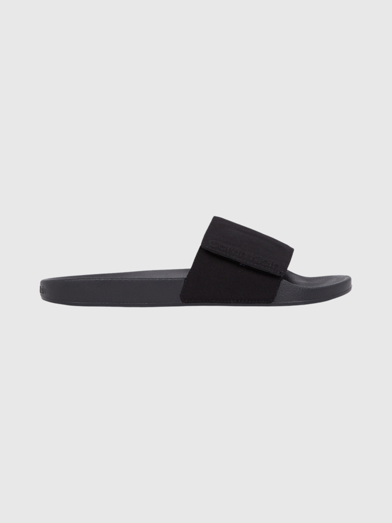 Black Canvas Sliders  Men