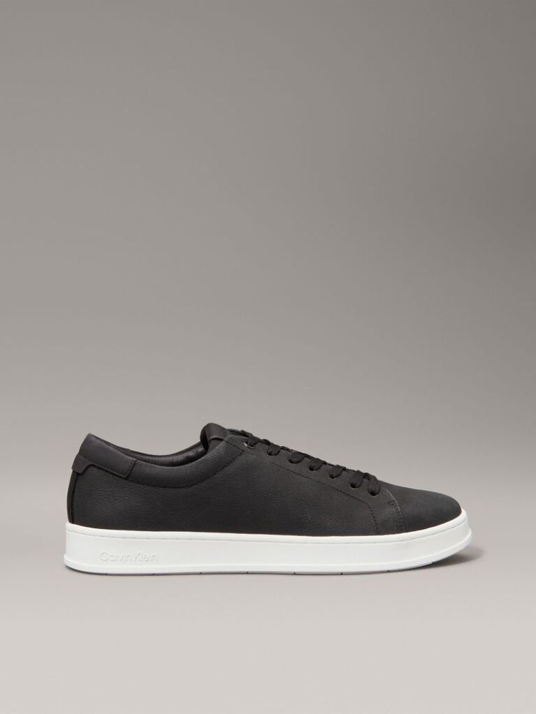 Black Leather Trainers  Men