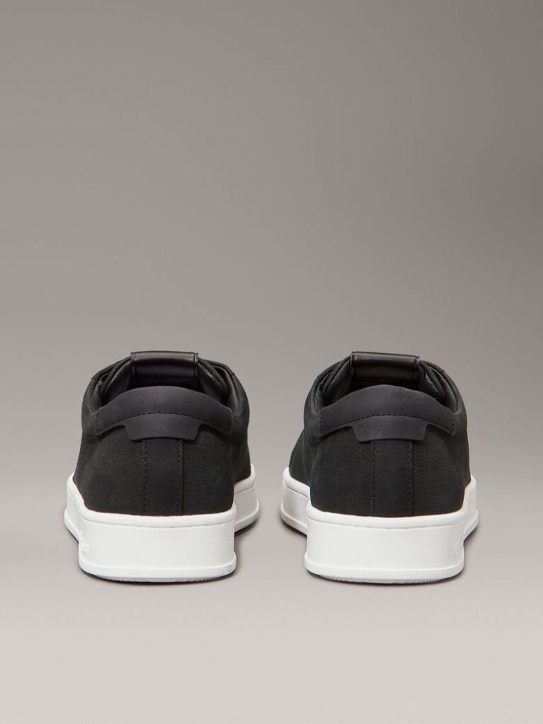 Black Leather Trainers  Men