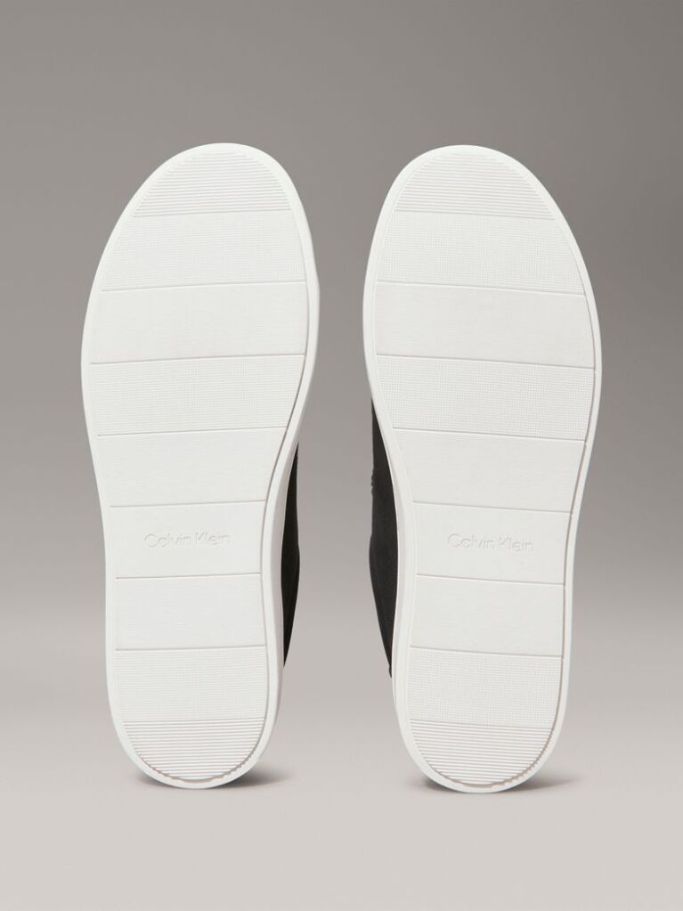 Black Leather Trainers  Men