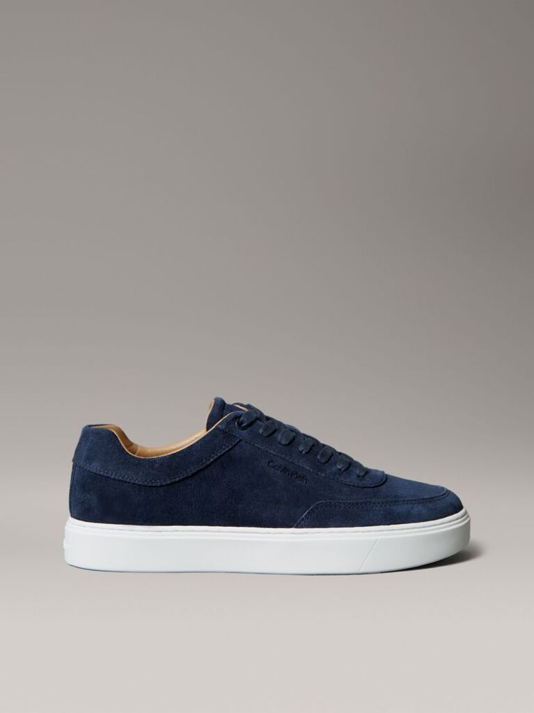 Blue Leather Trainers  Men