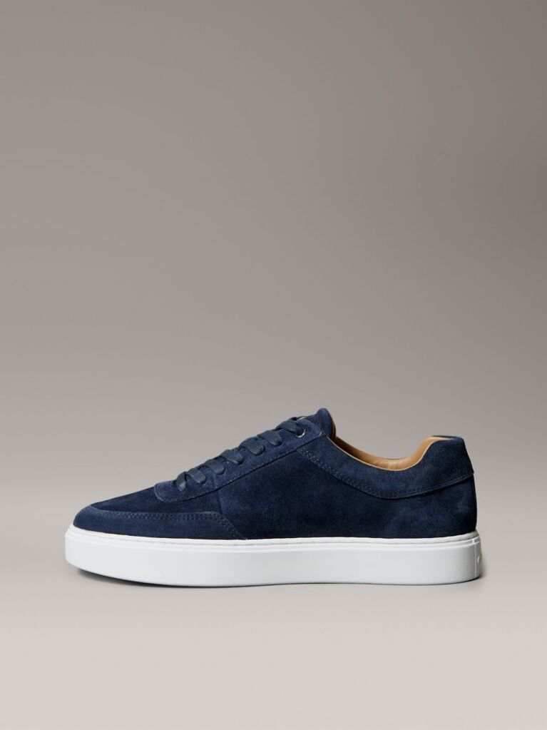 Blue Leather Trainers  Men