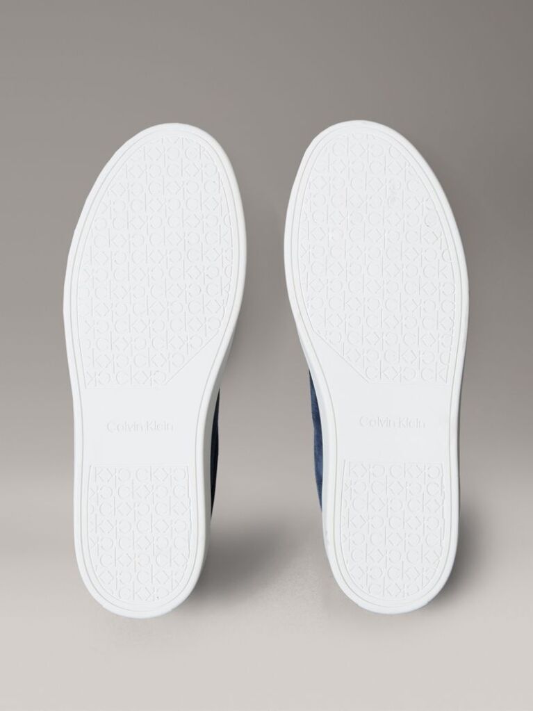 Blue Leather Trainers  Men