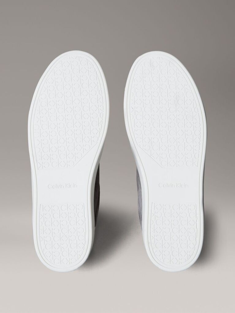 Grey Leather Trainers  Men