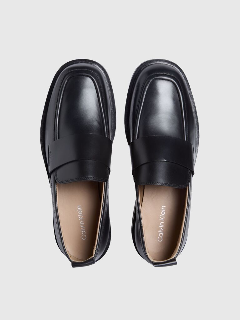 Μαύρο Δερμάτινα Loafers  Άνδρας