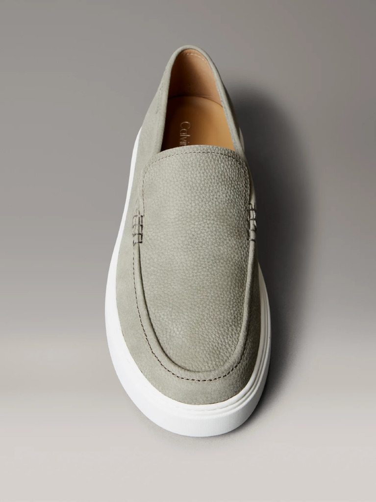 Green Leather Hybrid Moccasins  Men