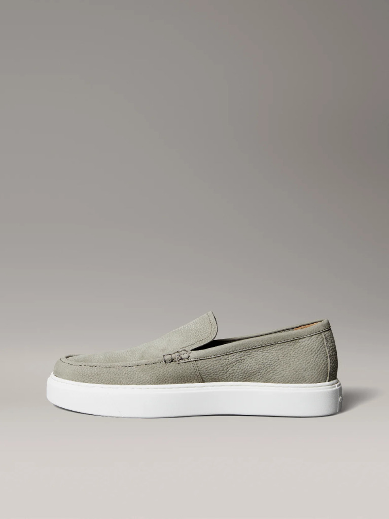 Green Leather Hybrid Moccasins  Men