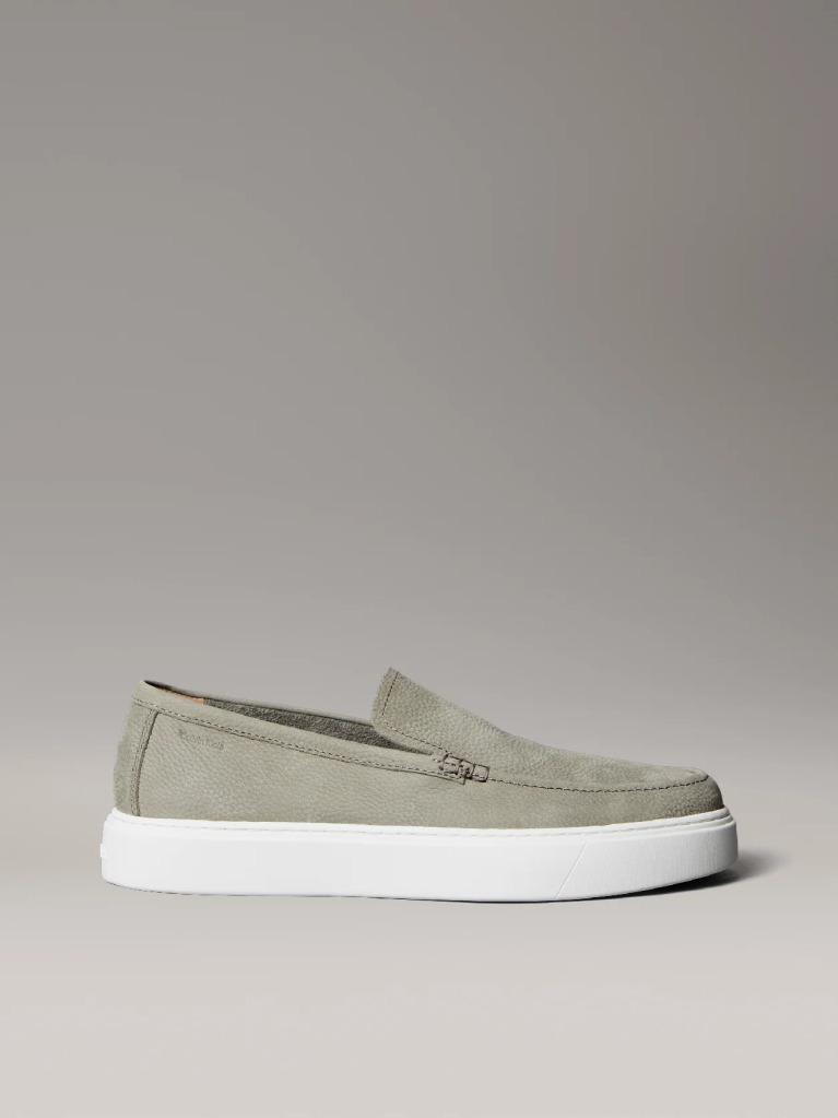 Green Leather Hybrid Moccasins  Men