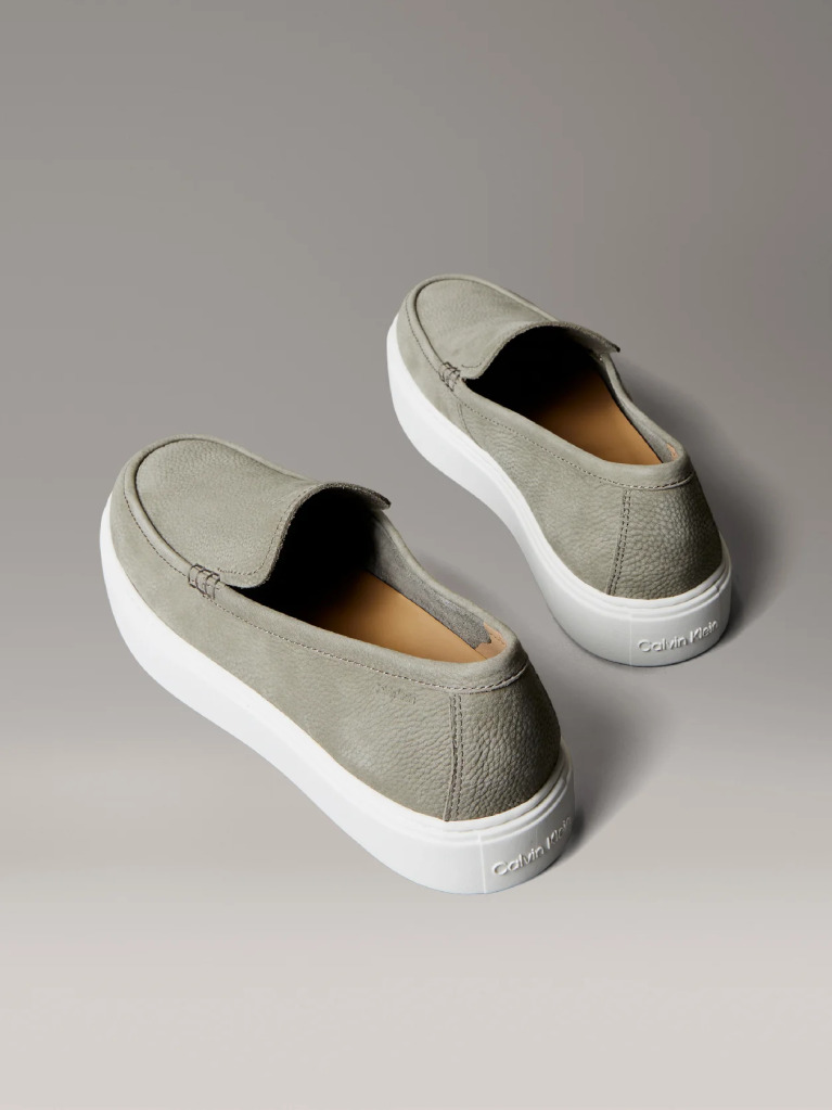 Green Leather Hybrid Moccasins  Men