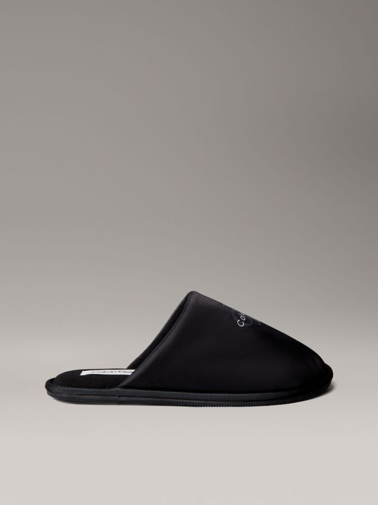 Black Signature Logo Hotel Slippers  Men