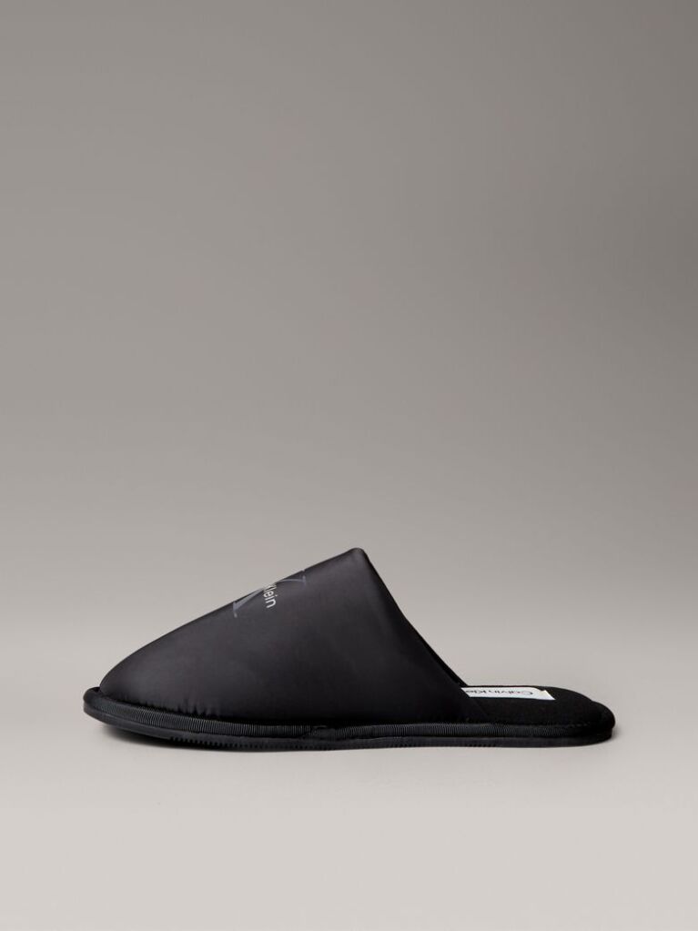 Black Signature Logo Hotel Slippers  Men