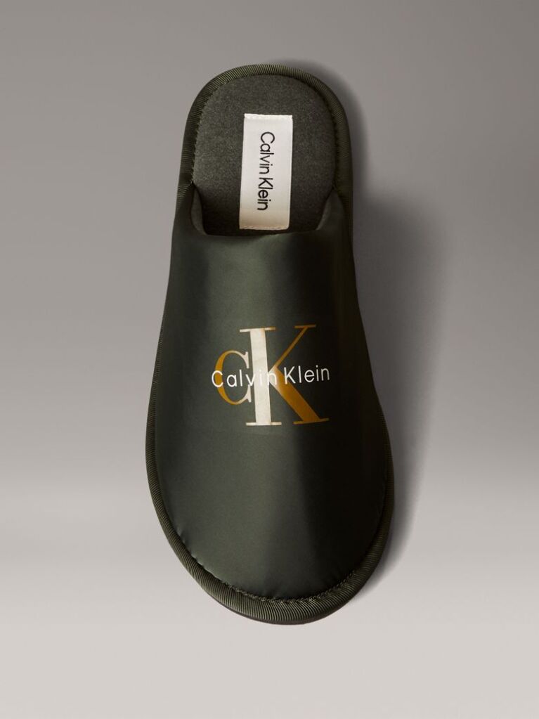 Green Signature Logo Hotel Slippers  Men