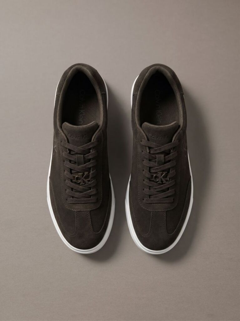 Καφέ Σουέτ Sneakers Με Signature Λογότυπο  Άνδρας
