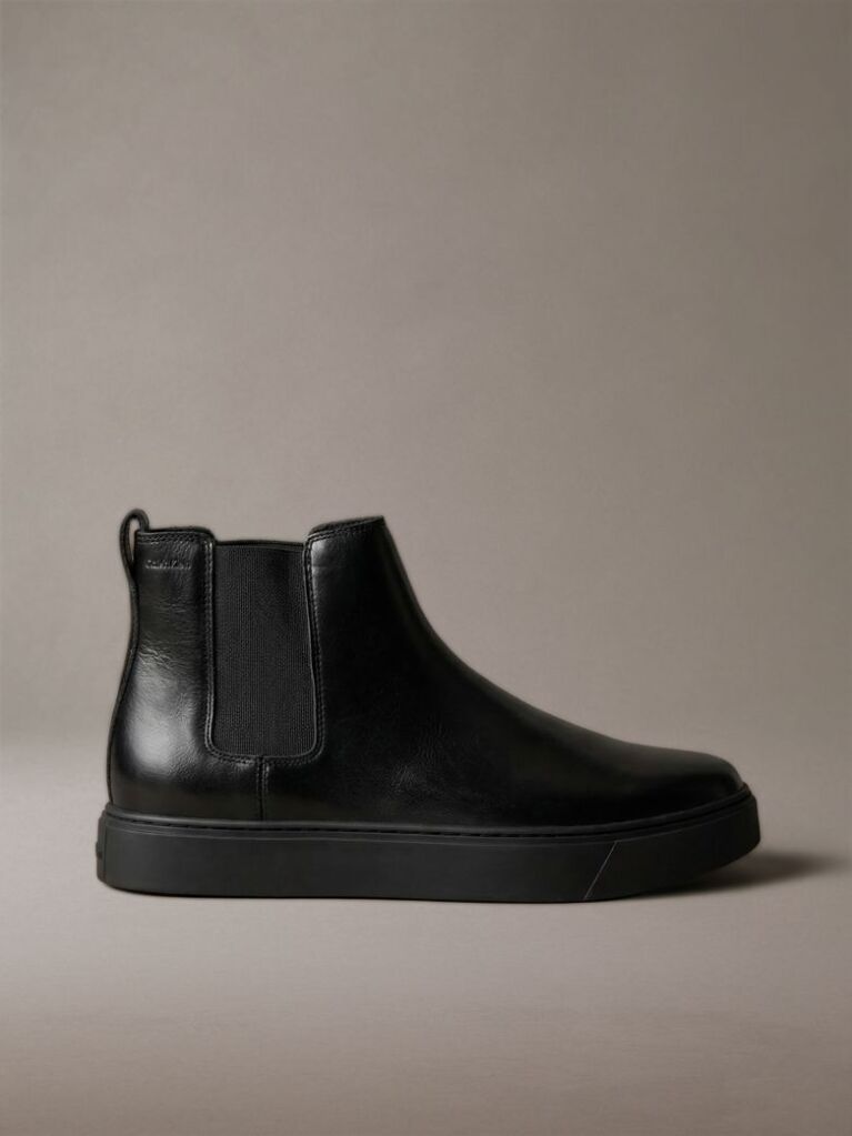 Μαύρο Δερμάτινα Μποτάκια Chelsea Με Υβριδική Σόλα Cupsole  Άνδρας